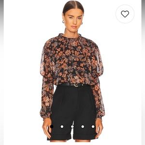 NWT Free People
Clarissa Floral Print High Mock Neck  Top